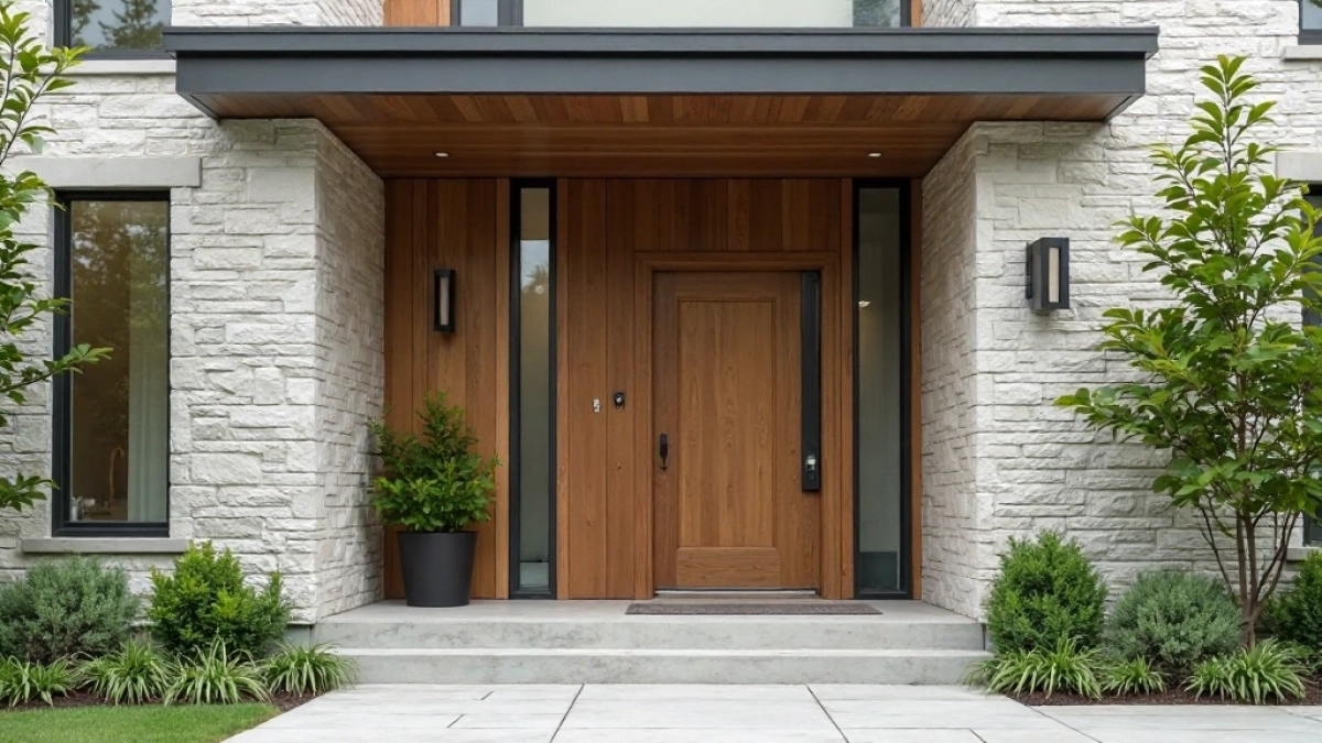 Nowoczesny ganek przed domem